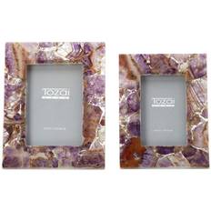 Purple Photo Frames Two's Company Amethyst Set of 2 Photo Frame