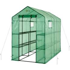 Greenhouses Ogrow 2 Tiers Deluxe Walk-In Greenhouse Stainless Steel Plastic