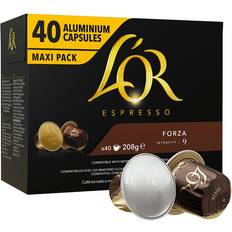Nespresso kaffe kapsler Nespresso L'OR Forza kapsler 208g 40stk 1pak