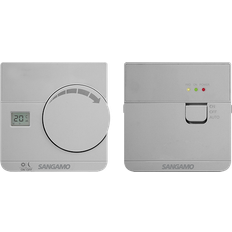 868MHz Termostati Ambiente Sangamo Electronic Wireless Thermostat with Digital Display Silver CHPRSTATDRFS