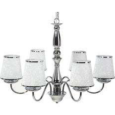 Akryl - Mässing Pendellampor Beliani 6 lampor Ljuskrona Pendellampa ∅ 65cm
