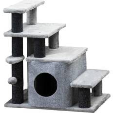 Pets Pawhut Adjustable Height Pet Stairs, Cat House with Detachable Cover