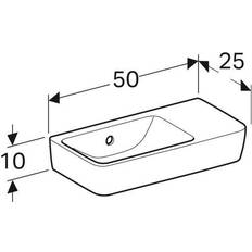 Geberit håndvask 500x250x150mm u/hh