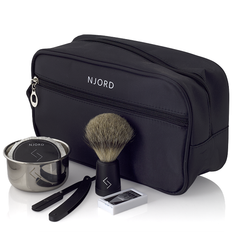 Svart Barbersett Njord Shavette Starter Set