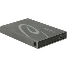 Externa lagringschassin DeLock 6,35 cm 2,5 tum extern kåpa SATA HDD/SSD > USB 3.1 Gen 2
