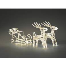 E Luci di Natale Konstsmide Christmas Figura Luminosa LED Slitte Con 2 Renne IP44 - Trasparente Lampada Natalizia