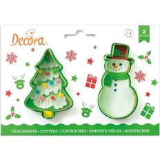 Accessori da forno Decora Julgran & Snögubbe Jul Kakmått 2-Pack Cookie Cutter