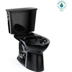 Toilets Toto Drake 28 3/8" Transitional Two-Piece 1.28 GPF Single Flush Elongated Toilet In Ebony without CEFIONTECT Ceramic Glaze, CST786CE#51