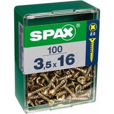 Spax Æske skruer Yellox Træ Fladt hoved 100 100pcs