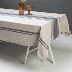 Gripsholm Dukar & Tygservetter Gripsholm Bomull Randig Linnebeige 145X310 Bordsduk Beige