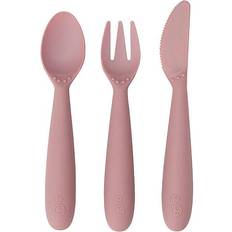 Ezpz Kids Cutlery Ezpz 3-Pack Happy Utensils Set In Blush Blush Set Of 2