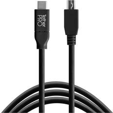 TetherPro USB-C to 2.0 Mini-B 5-Pin Cable, 15', Black