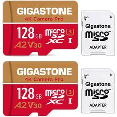 Gigastone 4K Camera Pro MicroSDXC Class 10 UHS-I U3 V30 A2 100/50MB/s 128GB (2-Pack)