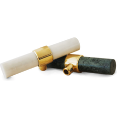 Klong Baton Damper Handle Green Marble Knopper & Beslag Messing Grøn 30102G