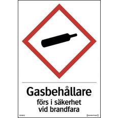 Gasbehållare Varningsskylt "Gasbehållare förs brandfara" A5