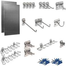 Tool Boxes Triton Products 3/8 in. (2) 304 Stainless Steel Square Hole Pegboard Organizer Kit, Silver/Stainless Steel