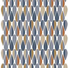 Orange Meterware Arvidssons Textil Tyg Blader Meterware Orange, Gelb, Blau