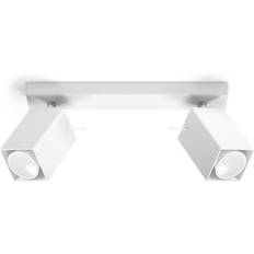 Iluminaciones Sollux Merida Moderner Deckenstrahler Eckig Weiss GU10 2 x 40 W 2 x 12 W LED Acero con Recubrimiento en Polvo Blanco 30 x 6 x 16 cm Foco