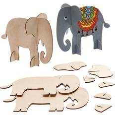 Cheap Shop Toys Baker Ross FX234 Ungar Trä Elefant Kit 6-Bit Packa