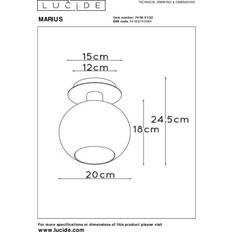 E Riippuvalaisimet Lucide Kattovalaisin Marius Ø20 cm 1 Lamppu