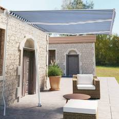 Blå Terrassemarkiser vidaXL Free-standing awning manually retractable 350x250 blue/white