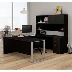 Gaming Accessories BestAir U-Desk with Hutch - Deep Gray and Black - Pro-Concept Plus Series