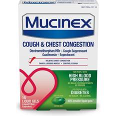 Medicines Mucinex HBP Cough & Chest Congestion Liquid Gels, People with Blood Liquid
