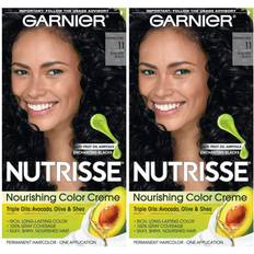 Garnier hair Garnier Hair Color Nutrisse Nourishing Creme 11 Blackest Black 2 Count