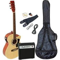 Gitarr förstärkare MAXMusic ShowKit Elektrisk gitarr stålsträngar, Naturell, MAXMusic El-akustiks gitarr ShowKit Stålstängat set med förstärkare Naturfärgad