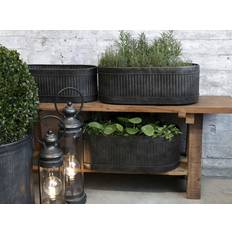 Plantekasser Chic Antique Krukor med spår oval 3-pack järn Plantekasse