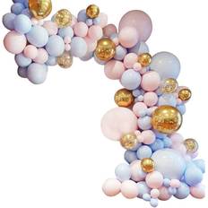 132pcs Balloon Arch & Garland Kit 5"-36" Pink Blue Balloon Gold Confetti Balloons 16ft for Wedding Baby Shower Birthday Party Shop Decoration