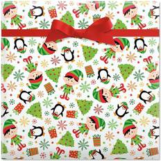 Christmas Gift Wrapping Papers Current Elves Multi-color Christmas Heavyweight Tear-Resistant Gift Wrap Paper 67 sq ft