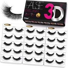 Eliace Eliace False Eyelashes Vegan 3d Faux Mink Lashes Pack Full Volume Fluffy 14MM Wispy Natural Fake Eye Lashes Strip 15 Pairs Arya