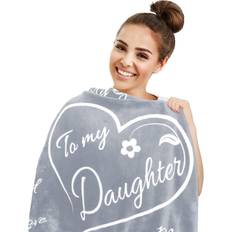 To My Daughter Blanket by ButterTree Christmas Gifts for Daughter (Silver Fleece Throw 65 x 50