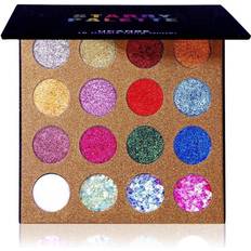 Ucanbe UCANBE Pro Glitter Eyeshadow Palette Professional 16 Colors Chunky & Fine Pressed Glitter Eye Shadow Powder Makeup Pallet Highly Pigmented Ultra Shimmer for Face Body