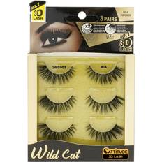 EBIN NEW YORK Cattitude 3D Lash 3 Pair – Wild Cat 3D Lash Super Soft Fin Tapered Fibers Widen Eyes Seamless & Natural Look Reusable