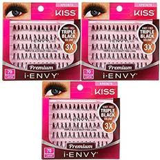 Cosmetics Kiss iENVY by KISS Triple Black Knot Free Individual Lash (Long) 3 Pack, 3 Times More Volume