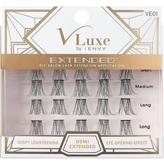 Cosmetics Kiss VLuxe by iEnvy Extended Collection: DIY Eyelash Extension Demi Extended Featherlight Synthetic Reusable Artificial Eyelashes Multipack Lash Clusters