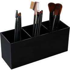 Makeup Storage Weiai Black Makeup Brush Holder Organizer, 3 Slot Acrylic Cosmetics Brushes Storage Solution