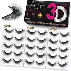Eliace Eliace False Eyelashes Cat Eye Wispy Faux Mink Lashes Pack Fluffy 14MM Short Natural False Lashes 15 Pairs Multipack Rosa Style