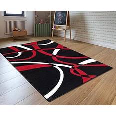 Black and white persian rug Persian Rugs 2305 White, Red, Black