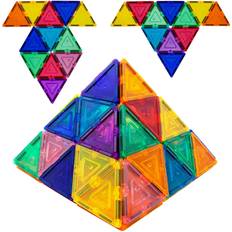 PicassoTiles PicassoTiles Toy Block Sets Small Triangle 12-Piece 3-D Magnetic Building Block Expansion Pack