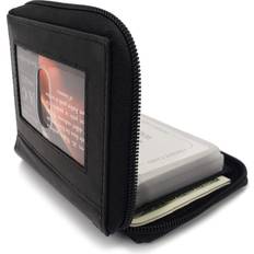 Thread Wallets Wallets Mens Zip Around Leather Wallet with Inserts Black