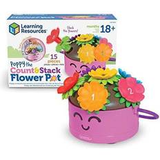 Figurines Learning Resources Poppy the count & Stack Flower Pot 15 Pieces, Fine Motor Skills Toys for Toddlers, Presch