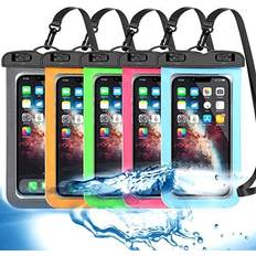 Mobile Phone Covers 5 Pack Universal Waterproof Phone Pouch, Large Phone Dry Bag Waterproof Case for Apple iPhone 13 12 11 Pro Max XS Max XR X 8 7 6 Plus SE, Samsung S21 S20 S10,Note,Up to 6.7"