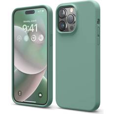 Elago Fodral med flytande silikon kompatibelt med iPhone 14 Pro Max fodral (6,7 tum) premiumsilikon, helkroppsskydd – 4 lager stöttåligt telefonfodral, reptåligt mjukt mikrofiberfoder (midnattsgrön)