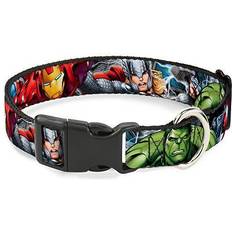 Buckle-Down Plastic Clip Collar Marvel Avengers 4-Superhero Poses CLOSE-UP Fits