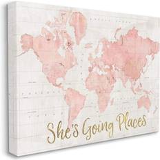 Stupell Industries World Map She's Going Places Wall Decor 40x30"