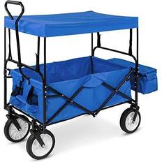 Utility Wagons Best Choice Products Collapsible Folding Utility Wagon with Canopy Garden Cart