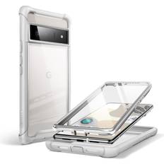 i-Blason Ares Series Designed Case for Google Pixel 6 Pro 2021 Release Full-Body Rugged Clear Bumper Case with Built-in Screen Protector (Gray)